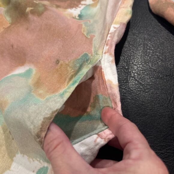 I Linen Tunic Top Womens Large Blouse Paint Splatter Hawaiian Shirt Pockets - Picture 3 of 5